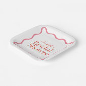 Roze & Rode Golfplaat Bruiloftsshower Papieren Bordje (Gebogen)