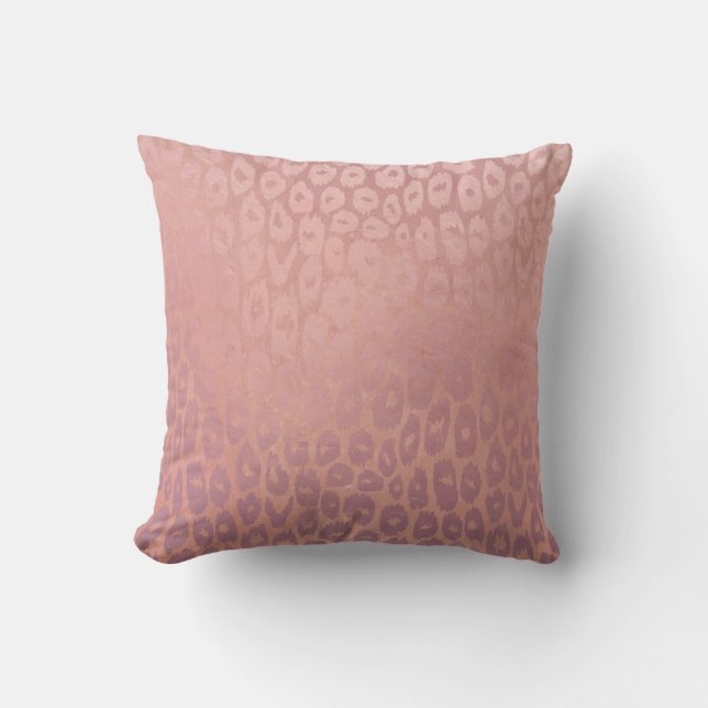 Roze Rode Golg Glitter Leopard Textuur Kussen (Voorkant)