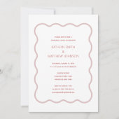 Roze Rode golvende grens Moderne Retro repetitielu Kaart (Voorkant)