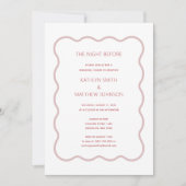 Roze Rode golvende rand moderne retro de nacht erv Kaart (Voorkant)