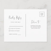 Roze Rode golvende rand RSVP-Briefkaart Briefkaart (Achterkant)