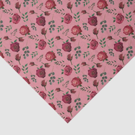 Roze rode goudglam  Rozen Tissuepapier (Detail)