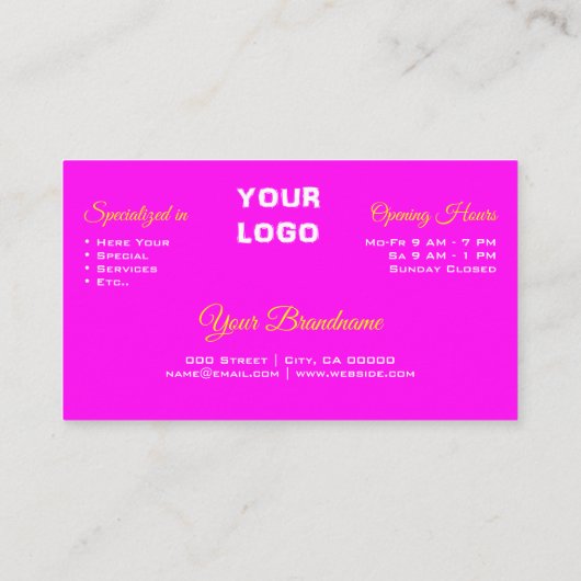 Roze rode gradiënt Glitter Sprinkles Logo Visitekaartje (Achterkant)