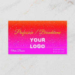 Roze rode gradiënt Glitter Sprinkles Logo Visitekaartje