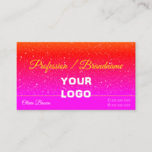 Roze rode gradiënt Glitter Sprinkles Logo Visitekaartje