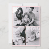 Roze & Rode Grandmillennial Baby's 1e Kerstmis Feestdagenkaart (Achterkant)