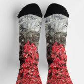 Roze rode grijze klimop bladeren herfst abstracte  sokken (Top)