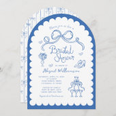 Roze rode grillige retro handgetekende Vrijgezelle Kaart (Voorkant / Achterkant)