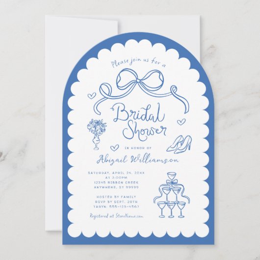 Roze rode grillige retro handgetekende Vrijgezelle Kaart (Voorkant)