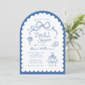 Roze rode grillige retro handgetekende Vrijgezelle Kaart (Staand voorkant)