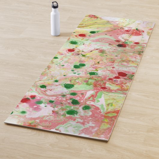 Roze rode, groene, moderne Abstracte kunst Yogamat (In situ)