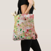 Roze rode, groene, moderne Abstracte Sjabloon Tote Bag (Dichtbij)