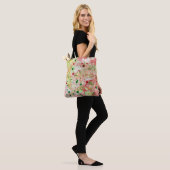 Roze rode, groene, moderne Abstracte Sjabloon Tote Bag (Op model)
