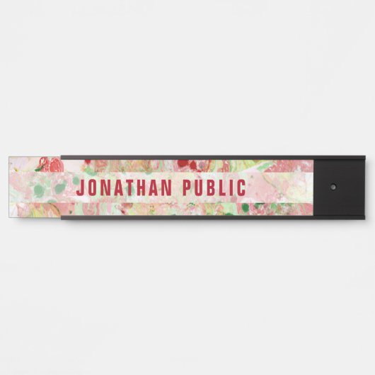 Roze rode, groene Paarse moderne Abstracte kunst Deurbordje (Voorkant)