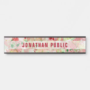 Roze rode, groene Paarse moderne Abstracte kunst Deurbordje