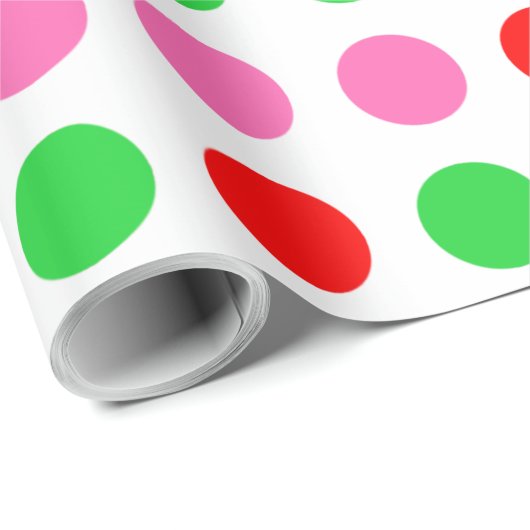 Roze rode groene polawdop kerstmis cadeaupapier (Rol Hoek)