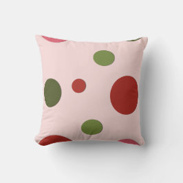 Roze rode groene stippen kussen