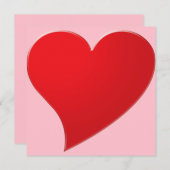 Roze rode grote hartslag moderne Valentijnse kaart (Voorkant / Achterkant)