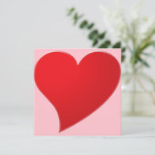 Roze rode grote hartslag moderne Valentijnse kaart (Staand voorkant)