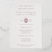 Roze rode hades Heart Luxury Romantic Botanisch Folie Uitnodiging (Achterkant)