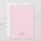 Roze Rode Hand-Drawn Bow Squiggle Afstudeerfeest Kaart (Achterkant)