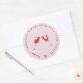 Roze Rode Hand getekend Galentine's Day Label (Envelop)