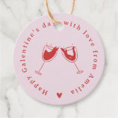 Roze Rode Hand getekend op Galentijnsdag Bedankjes Labels (Voorkant)