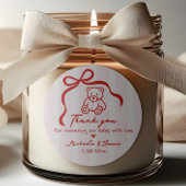 Roze & Rode Hand getrokken Doodle Bow Girl Baby sh Ronde Sticker