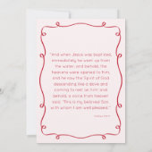 Roze & Rode Hand getrokken doop uitnodiging (Achterkant)