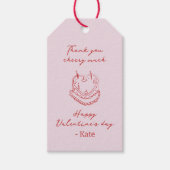 Roze rode handgeschreven Valentijn Cadeaulabel (Voorkant)