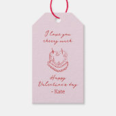Roze rode handgeschreven Valentijn Cadeaulabel (Voorkant)
