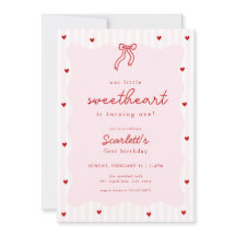 Roze Rode Hart Lieve Schat Verjaardagsuitnodiging