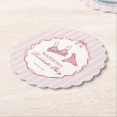 Roze & Rode Hart Ondergoed Afscheidsceremonie voor Kartonnen Onderzetters (Gekanteld)