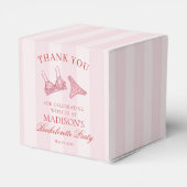 Roze & Rode Hart Ondergoed Bachelorette Dessert Bedankdoosjes (Achterkant)