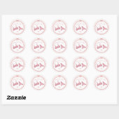 Roze & Rode Hart Ondergoed Bachelorette Envelope Ronde Sticker (Vel)