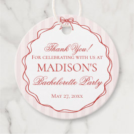 Roze & Rode Hart Ondergoed Bachelorette-feestje Bedankjes Labels