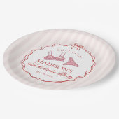 Roze & Rode Hart Ondergoed Bachelorette-feestje Papieren Bordje (Gekanteld)