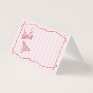 Roze & Rode Hart Ondergoed Bruiloftsshower Plaatsk Kaart
