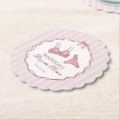 Roze & Rode Hart Ondergoed Douche Broekje Feestje Kartonnen Onderzetters (Gekanteld)