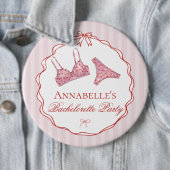 Roze & Rode Hart Ondergoed Douche vrijgezellenfees Ronde Button 6,0 Cm (In situ)