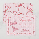 Roze & Rode Hart Ondergoed Maten Douche Boog Informatiekaartje (Voorkant / Achterkant)