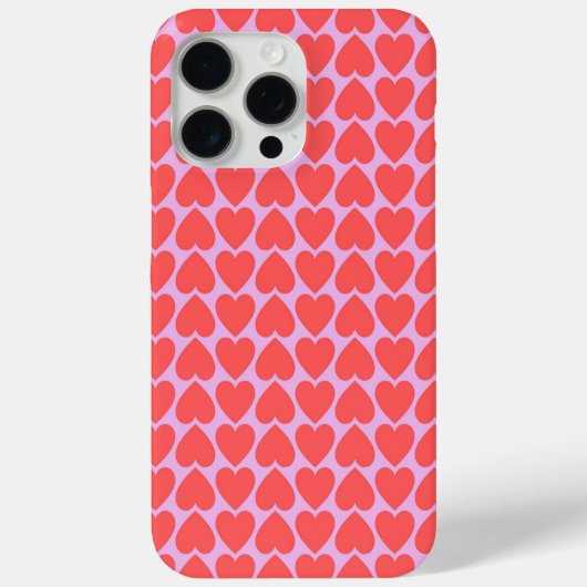 Roze Rode Hart Raster Y2K Patroon Case-Mate iPhone Case (Achterkant)