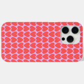 Roze Rode Hart Raster Y2K Patroon Case-Mate iPhone Case (Achterkant (horizontaal))