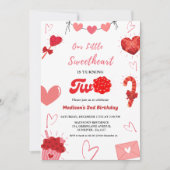 Roze & Rode Hart Valentijn 2e Verjaardag Kaart (Voorkant)