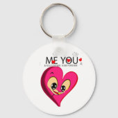 Roze rode hart valentijn sleutelhanger (Voorkant)