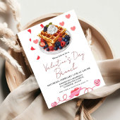 Roze & Rode Hart Valentijnsdag Brunch Feest Kaart