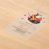 Roze & Rode Hart Valentijnsdag Brunch Party Acryl Uitnodigingen (Laagn)