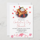 Roze & Rode Hart Valentijnsdag Brunch Party Kaart (Voorkant)