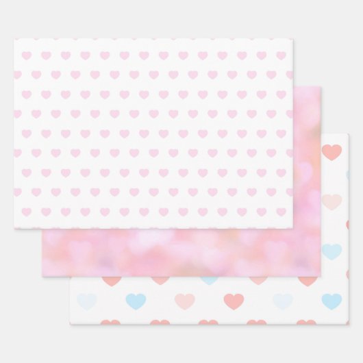 Roze Rode Hart Xo Xo Inpakpapier Vel (Set)