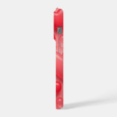Roze & Rode Harten Bubbel Patroon iPhone Hoesje (Linkerkant)